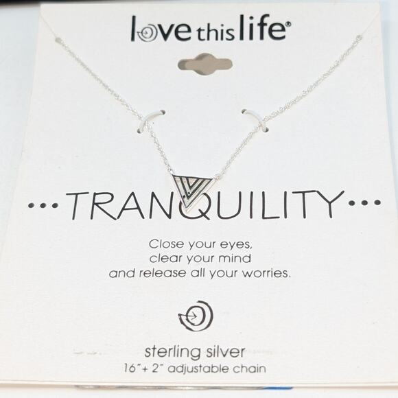 Love This Life Tranquility Sterling Silver 16"-18" Necklace NWT - Picture 3 of 3